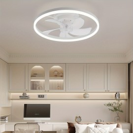 Modern embedded bladeless ceiling fan, 19.7-inch with light and remote control, dimmable 6-speed thin ceiling fan, 3000K-6500KLED fan light, suitable for bedrooms, dining rooms, and living rooms, Dining Room Fan, Home Air Circulation, Sleek Ceiling Fixture, Contemporary Lighting, Energyefficient Fan, Quiet Operation, Dimmable Lighting, Remotecontrolled Fan, Interior Designers, Home Decorators, Low Profile Ceiling Fan With Light, Ceiling Fan With Light And Remote Control,