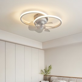 [Modern Ceiling Fan with Light] Modern Low Profile Ceiling Fan with Light | Remote Control, Dimmable LED, Wireless Induction Charging - Energy-Efficient Cooling Fan for Bedroom, Kitchen, Home Decor - Sleek White Design, Contemporary Lighting, Sturdy Construction