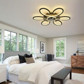 1pc, Remote Control LED Ceiling Fan with Light, Flower Shaped Ceiling Fan Light, 3 Light Colors, Dimmable Modern Low Profile Recessed Ceiling Fan Suitable for Kitchen, Bedroom, Commercial Lighting Suitable for Living Room, Dining Room, Coffee Shop, Shopping Mall, Very Suitable for Summer