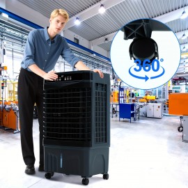 Evaporative Air Cooler with Remote Control, 3-Speed Fan, 12H Timer, Oscillation & Natural Wind Mode, Ice Making - Energy-Efficient Cooling System, Quiet Operation, for Home, Office, Bedroom, Living Room - Compatible with, Ideal for Rooms up to 300 Sq.Ft, Home Comfort, Contemporary Fan, Reliable Construction, Adjustable Speeds, Home Users