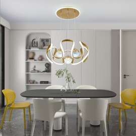 1pc of modern minimalist design, black/Golden color, LED three-color changing light fixture, suitable for bedrooms, living rooms, dining rooms, study rooms, etc. This product does not come with wall switches and remote controls.