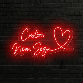 Customized Personalized LED Neon Light - Adjustable Brightness, 18-20 Inches Double Row, Special Love Design, USB-Powered Wall-Mounted Plastic Light for Anniversary, Wedding, Birthday, Valentine'S Day & Easter Decor, Neon Signs for Wall Decor