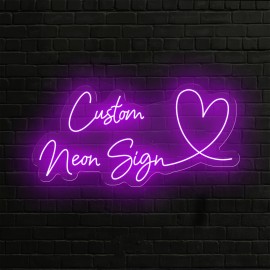 Customized Personalized LED Neon Light - Adjustable Brightness, 18-20 Inches Double Row, Special Love Design, USB-Powered Wall-Mounted Plastic Light for Anniversary, Wedding, Birthday, Valentine'S Day & Easter Decor, Neon Signs for Wall Decor