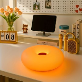 Orange Donut Table Lamp, Adjustable Brightness, USB Powered And Rechargeable, Touch Control, Perfect for Decorating Nightstands, Desks, Living Rooms, Bedrooms, And Home Offices.Cordless Table, Bedside Lamp, Eye Caring Dimmable LED Touch Nightlights