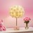 1-in-1 Rose Table Lamp with Dimmable RGB Color Changing (Pink Roses) - USB-Powered Plug-in Bulb, Metal Base & Glossy Dome Shade for Bedroom, Living Room, Weddings, Parties - Decorative Gift for &