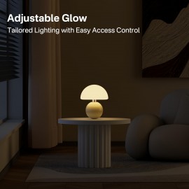 1pc Modern Elegant Touch-Control Metal Round Mushroom Table Lamp - Adjustable Color, Dimmable, USB Charging | Rechargeable Lithium Battery, Durable Plastic for Living Room, Bedroom, Study, Dining & Bar, Living Room Lamp, Sleek Metallic Finish