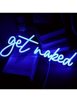 Get Naked Neon, Alphabet USB Powered Neon, Dimmable LED Neon, 10 Level Dimming, 5V USB Powered, Room, Home, Bar Art Wall Decor, Party, Window, Living Room, Decorative Gift (Blue)