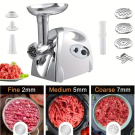 Meat Mincer - Electric Meat Grinder Household Multifunctional Mincer Sausage Stuffer Food Processor US 110V White