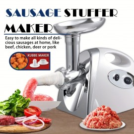 Meat Mincer - Electric Meat Grinder Household Multifunctional Mincer Sausage Stuffer Food Processor US 110V White