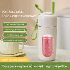 Portable Multi-function USB Wireless Juicer 12-blade Head Fast Juice Extraction Indoor Outdoor Mixing Cup Fresh Fruit Juicer