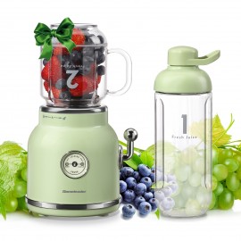 Homeleader Smoothie Blender Maker, Personal Blender For Shakes And Smoothies With 20.3 Oz Tritan BPA-Free Travel Cup And Lid, Green, Juicer Machine