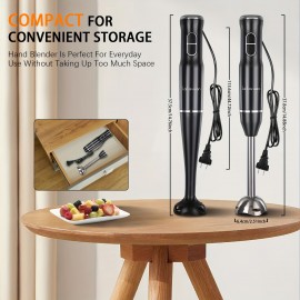 110V 400w Multifunctional Electric 2-Speed HandHeld Food Stick Blender with SUS304 2-leaf Blades, Immersion Hand Blender for Kitchen, Electric Hand Mixer for Soup Smoothie Sauces Food Milkshake Puree, Compact Kitchen Appliance, Versatile Kitchen Tool