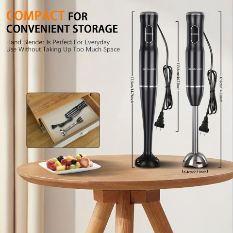 110V 400w Multifunctional Electric 2-Speed HandHeld Food Stick Blender with SUS304 2-leaf Blades, Immersion Hand Blender for Kitchen, Electric Hand Mixer for Soup Smoothie Sauces Food Milkshake Puree, Compact Kitchen Appliance, Versatile Kitchen Tool