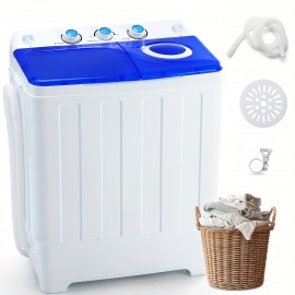 Portable Washing Machine Twin Tub - 28lbs Compact Washer(18lbs) And Dryer(10lbs) Combo with Drain Pump - Mini Laundry Machine for Apartments, Dorms, RVs, And Camping, Small Space Appliance, Lightweight Washerdryer, Spacesaving Design, Reliable