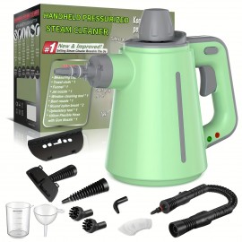 Steam Cleaner, Handheld Pressurized Steamer for Home Use, Multi-Surface Cleaning with 10 Accessories & Safety Lock, Deep Cleans Floor, Grout, Upholstery, Car And Grease, Deep Cleaning Device, Grease Removal Tool, Lightweight Steamer, Compact Steamer, Highpressure Cleaning, Sturdy Build, Cleaning Accessory Set, Pet Owners, Busy Households