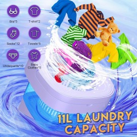 Upgraded 2.91gal Portable Mini Washing Machine - Foldable with 3 Modes for Deep Cleaning Underwear and Baby Clothes, Space-Saving for Apartments and Hotels - Perfect for Fall/ Winter Black Friday and Christmas Promotions!, Portable Washer, Mini Washer And Dryer, Washing Machine for Underwear, Laundry Machine, Small Washing Machine, Hotel Laundry, Compact Design, Spacesaving Appliance, Durable Construction, Reliable Performance, Roller Wash, Washing Machine Portable, Mini Washer Machine