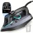 1700-Watt Steam Iron with Digital LED Screen, Ceramic Coated Soleplate, Anti-Drip & Self-Cleaning, 3-Way Auto Shut-Off, 4 Preset Steam & Temperature Settings for Various Fabrics, 300ml Water Tank, Portable Design