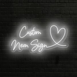 Customized Personalized LED Neon Light - Adjustable Brightness, 18-20 Inches Double Row, Special Love Design, USB-Powered Wall-Mounted Plastic Light for Anniversary, Wedding, Birthday, Valentine'S Day & Easter Decor, Neon Signs for Wall Decor