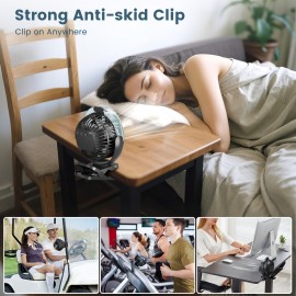 Portable Rechargeable Clip-On Fan with Water Tank, LED Light & Hook - 3 Speeds, 2 Mist Modes, 360° Rotation, USB Charging, Foldable Design for Golf Cart, Travel, Treadmill, Outdoor Use (BLACK), Portable Fan, Travel Cooling, Sleek Fan Design, Durable Construction, Fan For Room Big Size, Fan Blade, Mini Fan, Clip Fan, Rechargeable Fan, Electric Fan, Ventilator
