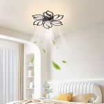 [Modern Ceiling Fan] Modern 1pc Recessed Ceiling Fan with LED Lights | 3-Color Lighting, Minimalist Design, Perfect for Living Room, Bedroom, Kitchen, Office Buildings, Cafe, Restaurants, Hotels - Hardwired, Includes Installation Hardware
