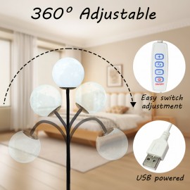 LED 3D Simulation Moon Floor Lamp, USB Plug-in Floor Lamp, Office Floor Lamp, Modern Romantic Art Floor Lamp, Bedside Lighting Floor Lamp, Portable Floor Lamp, Suitable for Home Lighting, Bedroom Lighting, Restaurant Lighting, Office Lighting